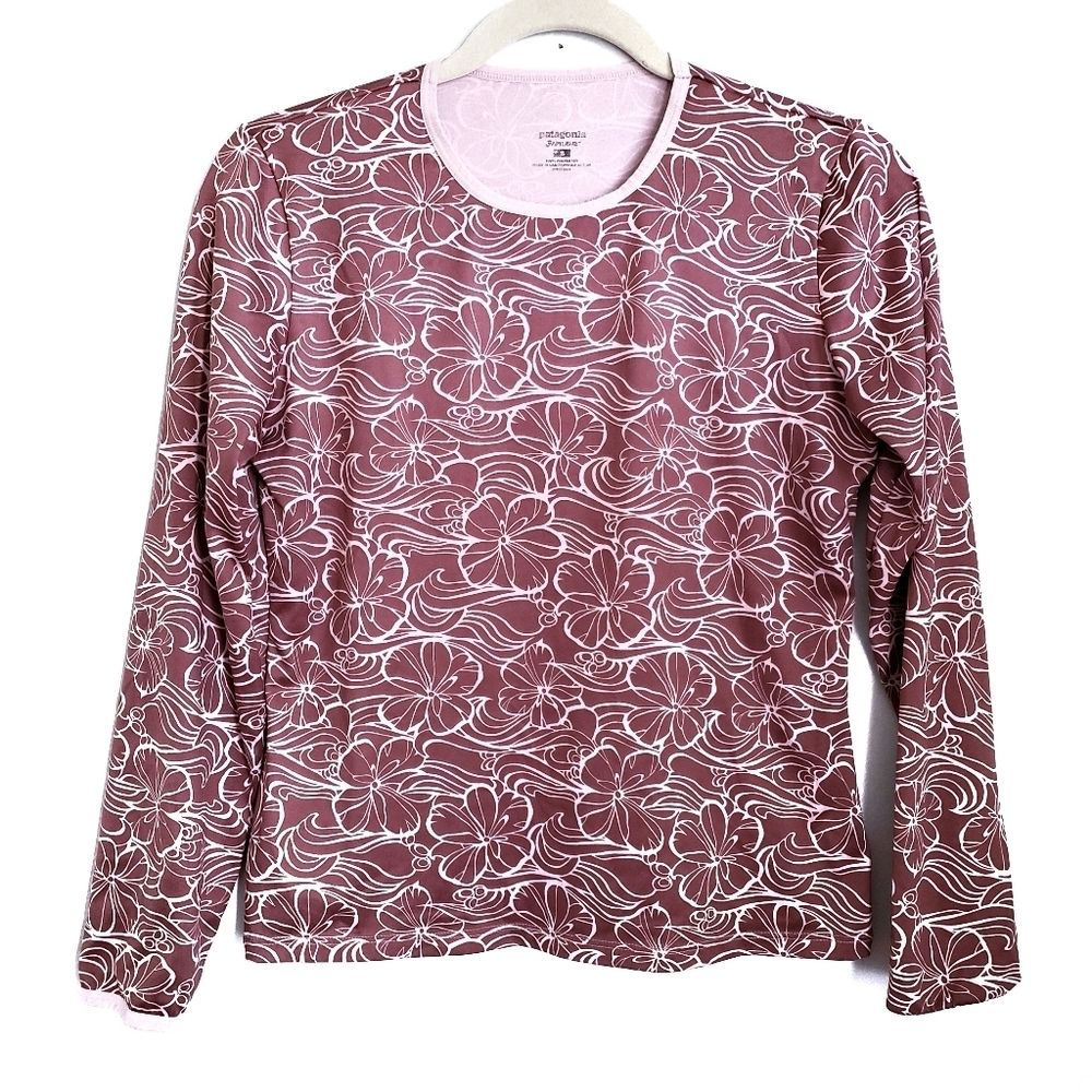 Patagonia Top S Small Floral Capiline Long Sleeve